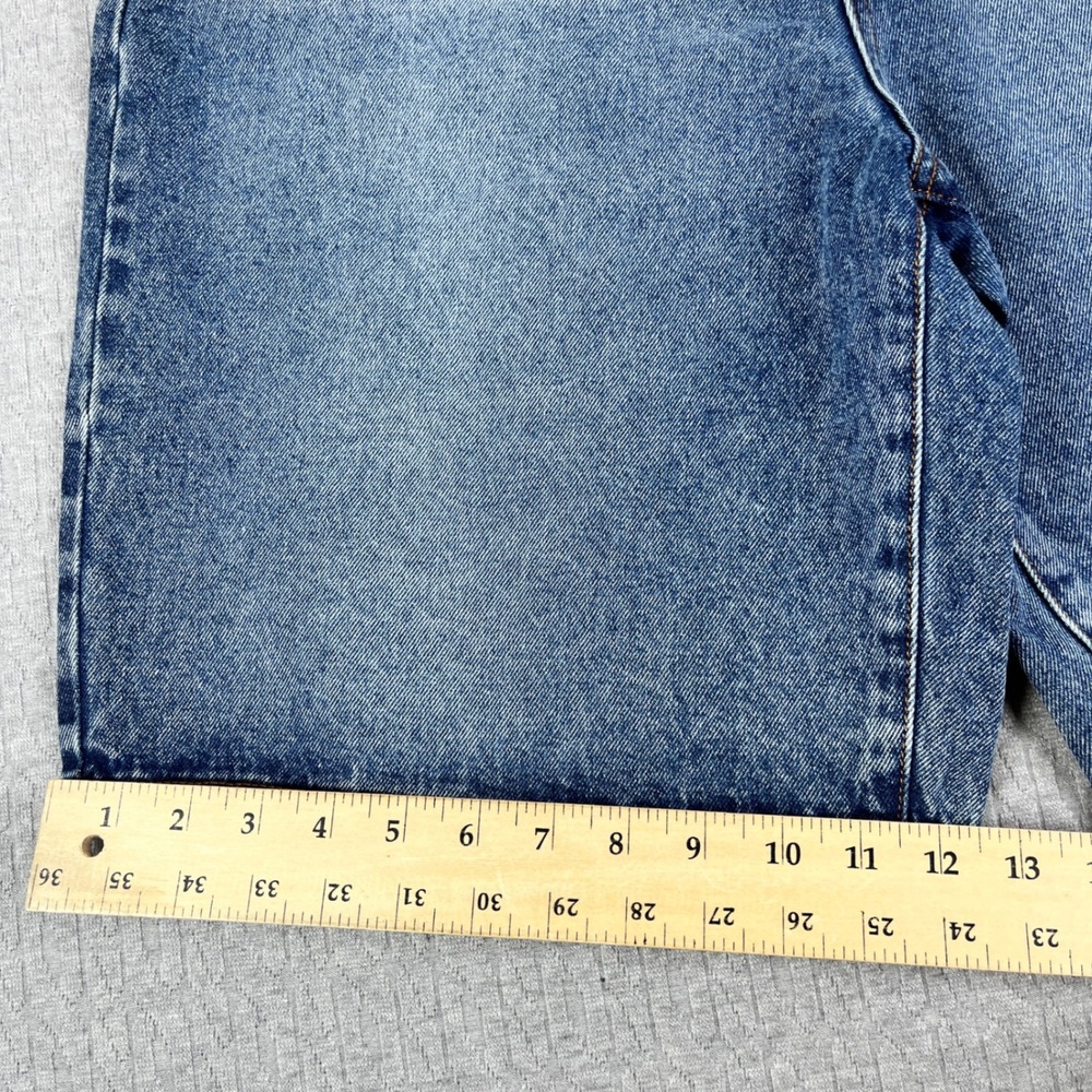New Von Dutch Denim Shorts Men 34 Blue Originals Logo Patch Baggy Y2K Streetwear - Picture 11 of 14